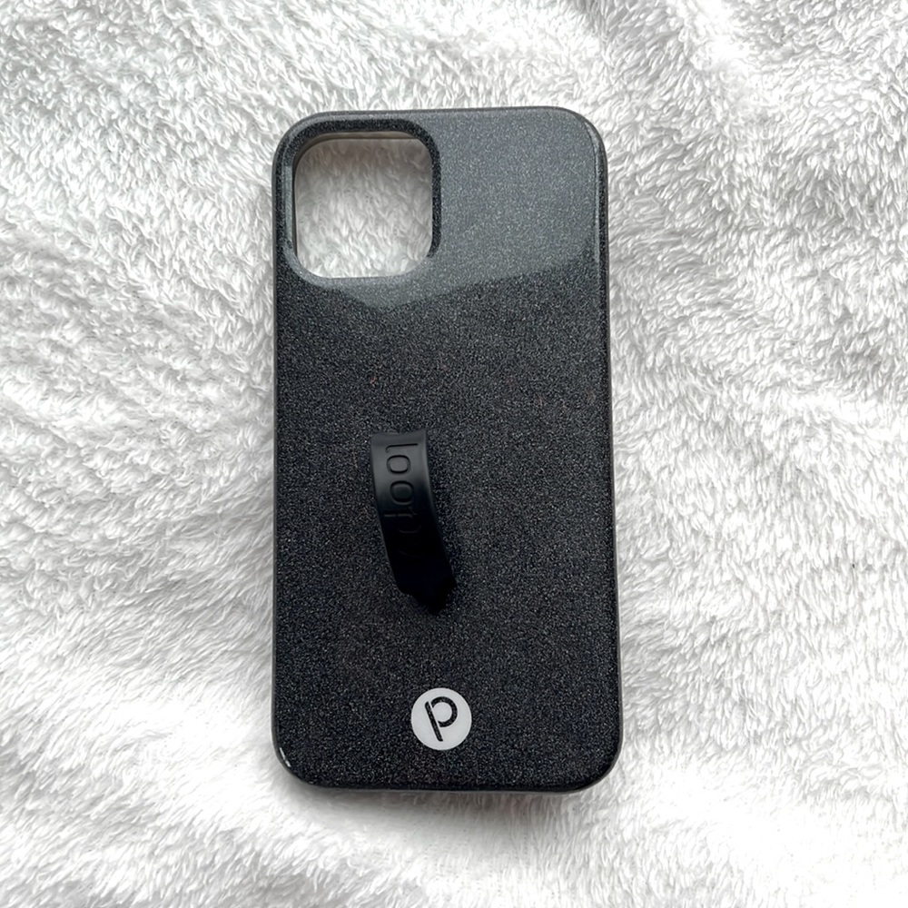 IPhone 12/12 Pro black sparkle Loopy Case